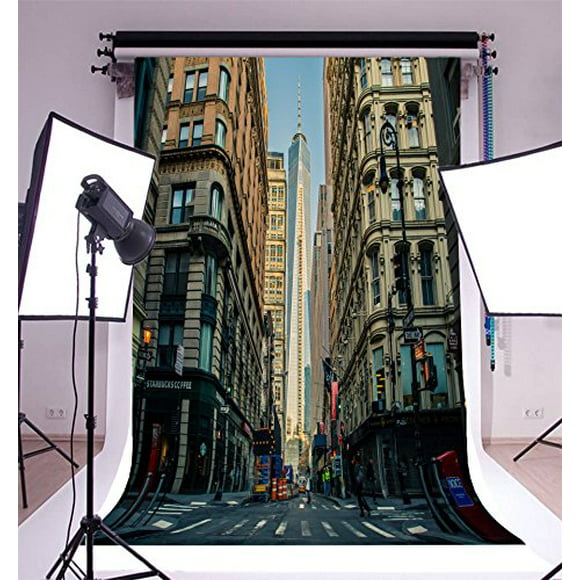 DASHAN 5x3ft Polyester Photography Backdrop Night Light City Office Building Business Downtown Cityscape Backdrops for Photo Shoot Party Adult Kids Photo Background Studio Props 